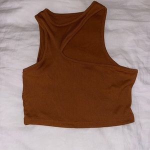 Dark brown crop top